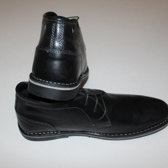 STEVE MADDEN HARKEN BLACK CHUKKA LEATHER BOOT US 15(RUN SMALL)